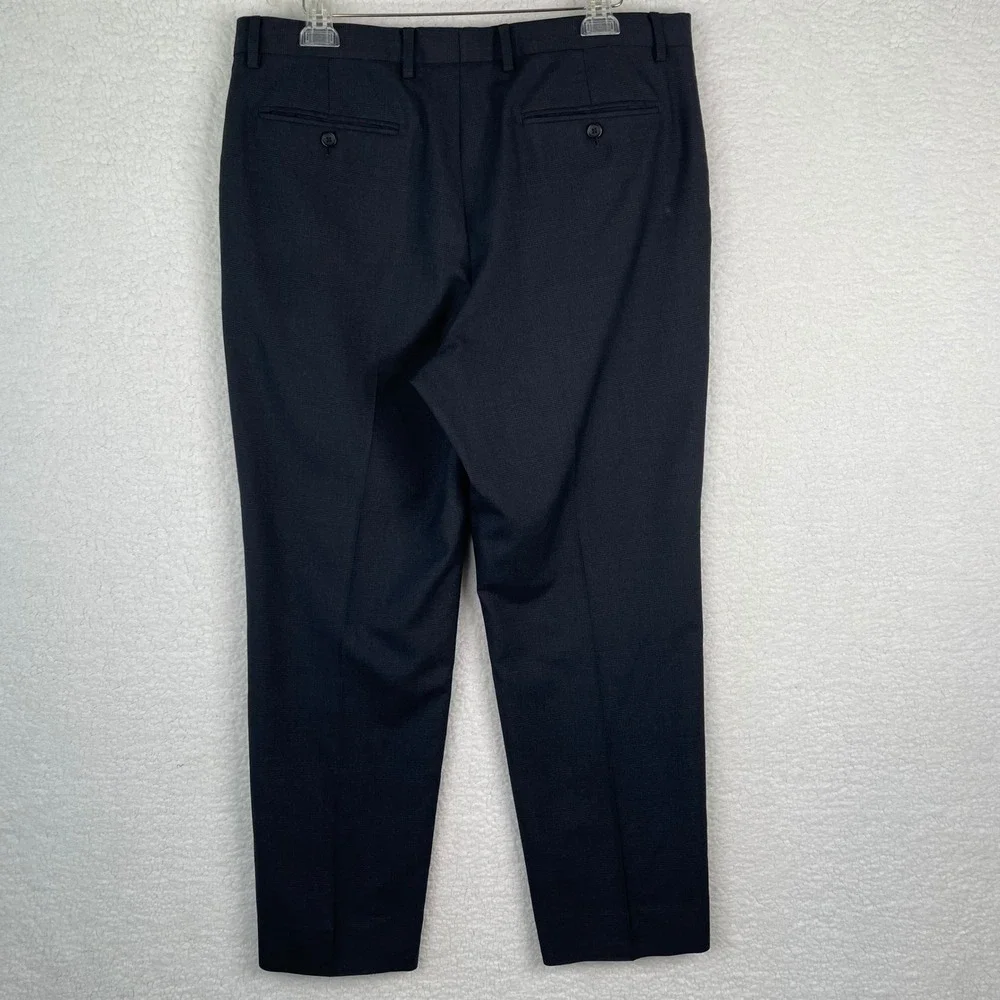 Banana Republic Mens 35x30 Dark Gray Glen Plaid Standard‎ Fit Dress Pants Slacks